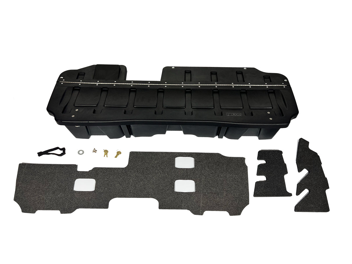DÜHA Lockable Heavy-Duty Under Seat Storage, Includes 2 Keys for 2019-2026 Chevy Silverado/GMC Sierra Light Duty Crew Cab & 2020-2026 Heavy Duty Crew Cab