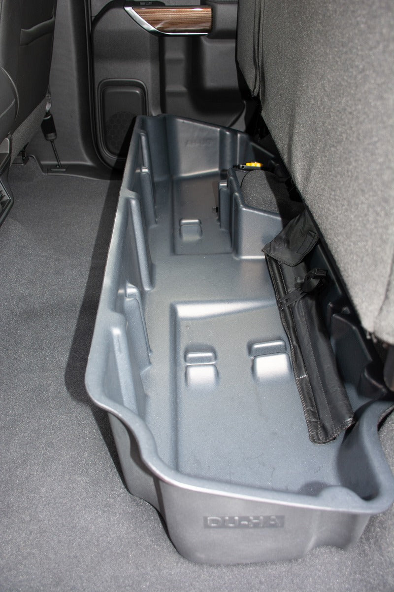 DÜHA Under Seat Storage fits 2019-2026 Chevy Silverado/GMC Sierra Light Duty & 2020-2026 Heavy Duty Double Cab | Heavy-Duty Back Seat Organizer