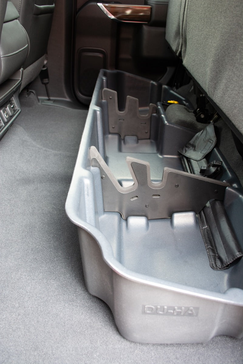 DÜHA Under Seat Storage fits 2019-2026 Chevy Silverado/GMC Sierra Light Duty & 2020-2026 Heavy Duty Double Cab | Heavy-Duty Back Seat Organizer