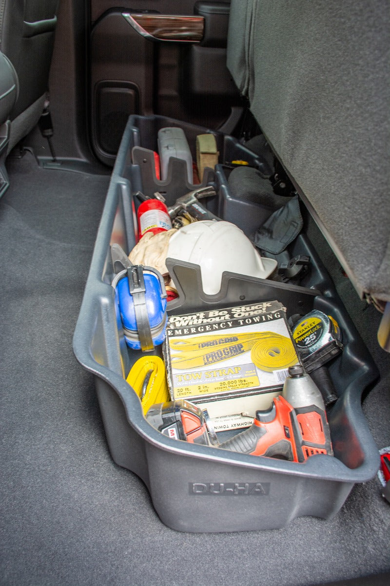 DÜHA Under Seat Storage fits 2019-2026 Chevy Silverado/GMC Sierra Light Duty & 2020-2026 Heavy Duty Double Cab | Heavy-Duty Back Seat Organizer