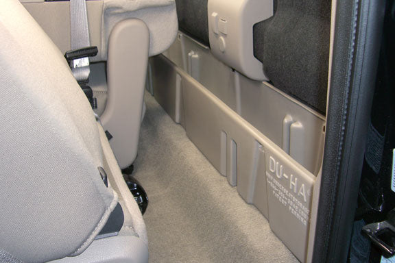 DÜHA Behind-The-Seat Storage Unit For 2008-2016 Ford F250/F350/450/550 Super Duty Crew Cab & Reg Cab without Factory Subwoofer