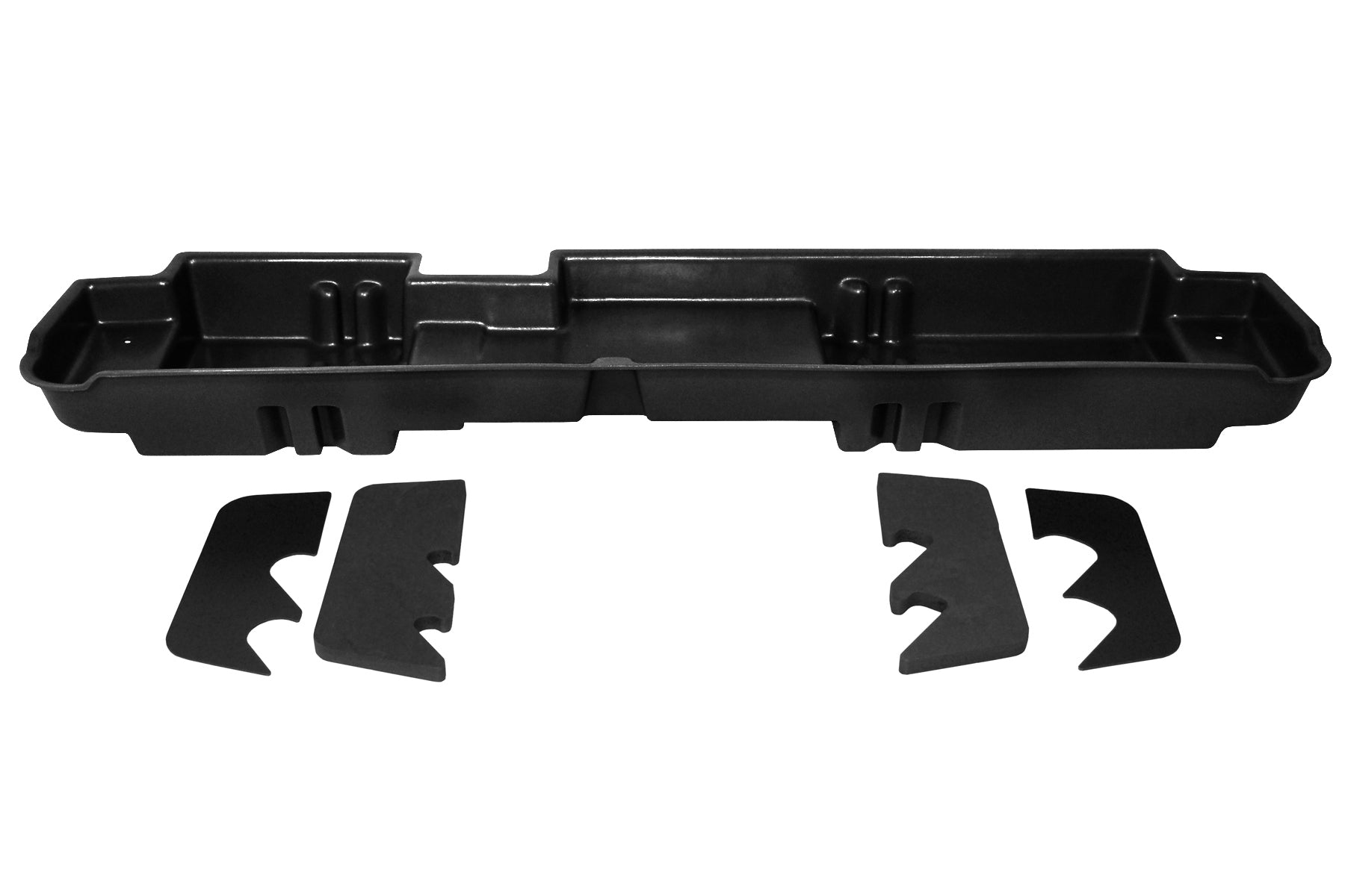 DÜHA Under Seat Storage fits 2003 - 2016 Ford F250 | F350 | F450 | F550 Super Duty Crew Cab with 60/40 Split Bench Seats Only | Black Heavy-Duty Back Seat Organizer