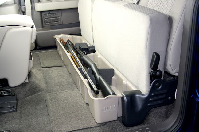 DÜHA Under Seat Storage fits 2009-2014 Ford F150 SuperCab without Factory Subwoofer - Heavy-Duty Back Seat Organizer