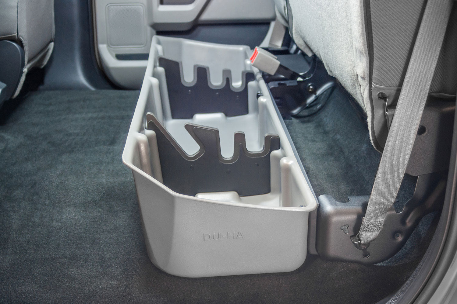DÜHA Under Seat Storage fits 2015-2026 Ford F150 SuperCrew & 2017-2026 Ford F250 / F350 / F450 / F550 Super Duty Crew Cab