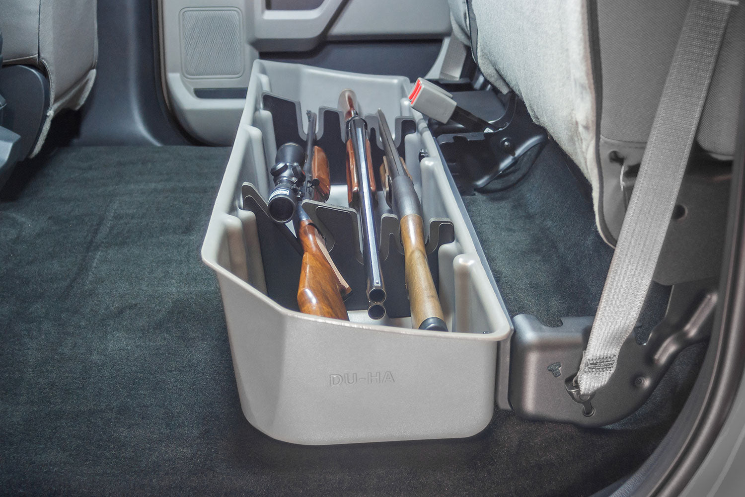 DÜHA Under Seat Storage fits 2015-2025 Ford F150 SuperCrew & 2017-2025 Ford F250 / F350 / F450 / F550 Super Duty Crew Cab