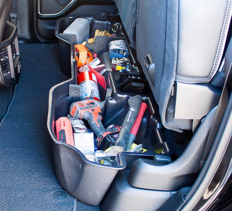 DÜHA Under Seat Storage fits 2019-2026 Ram 1500 Quad Cab (New Body Style) | Heavy-Duty Back Seat Multi Tool Organizer