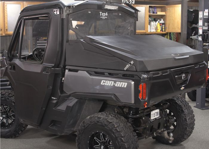 RotoKAP Defender Distributed by DÜHA – UTV Bed Cover fits 15-26 Can-Am Defender 2 and 4 Door (Crew Cab) – Ultimate UTV/Side-by-Side Bed Cover