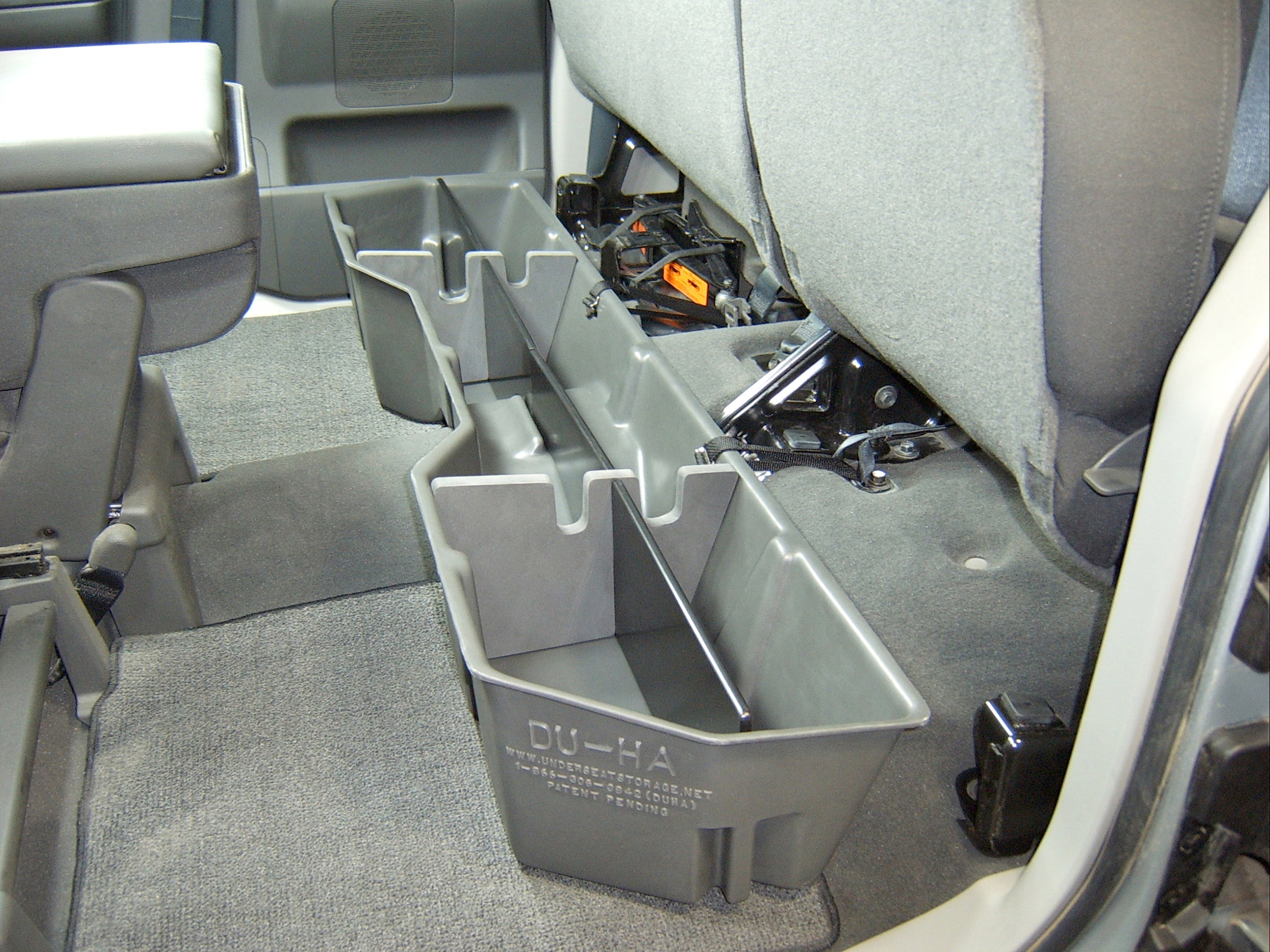 DÜHA Under Seat Storage fits 2004-2024 Nissan Titan King Cab & Crew Cab | Heavy-Duty Back Seat Multi Tool Organizer, Includes 2-Piece Dividers