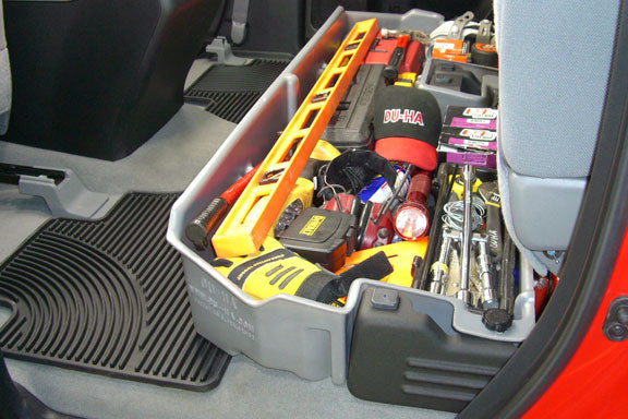 DÜHA Under Seat Storage fits 2007-2021 Toyota Tundra Double Cab without Factory Subwoofer | Heavy-Duty Back Seat Organizer