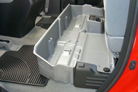 DÜHA Under Seat Storage fits 2007-2021 Toyota Tundra Double Cab without Factory Subwoofer | Heavy-Duty Back Seat Organizer