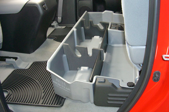 DÜHA Under Seat Storage fits 2007-2021 Toyota Tundra Double Cab without Factory Subwoofer | Heavy-Duty Back Seat Organizer