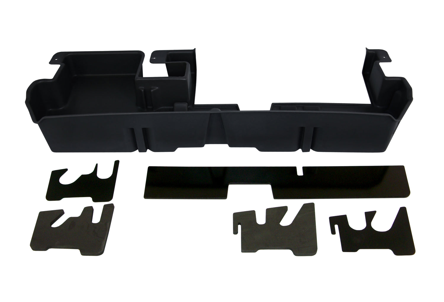 DÜHA Under Seat Storage fits 2007-2021 Toyota Tundra Double Cab with Factory Subwoofer | Black Heavy-Duty Back Seat Organizer