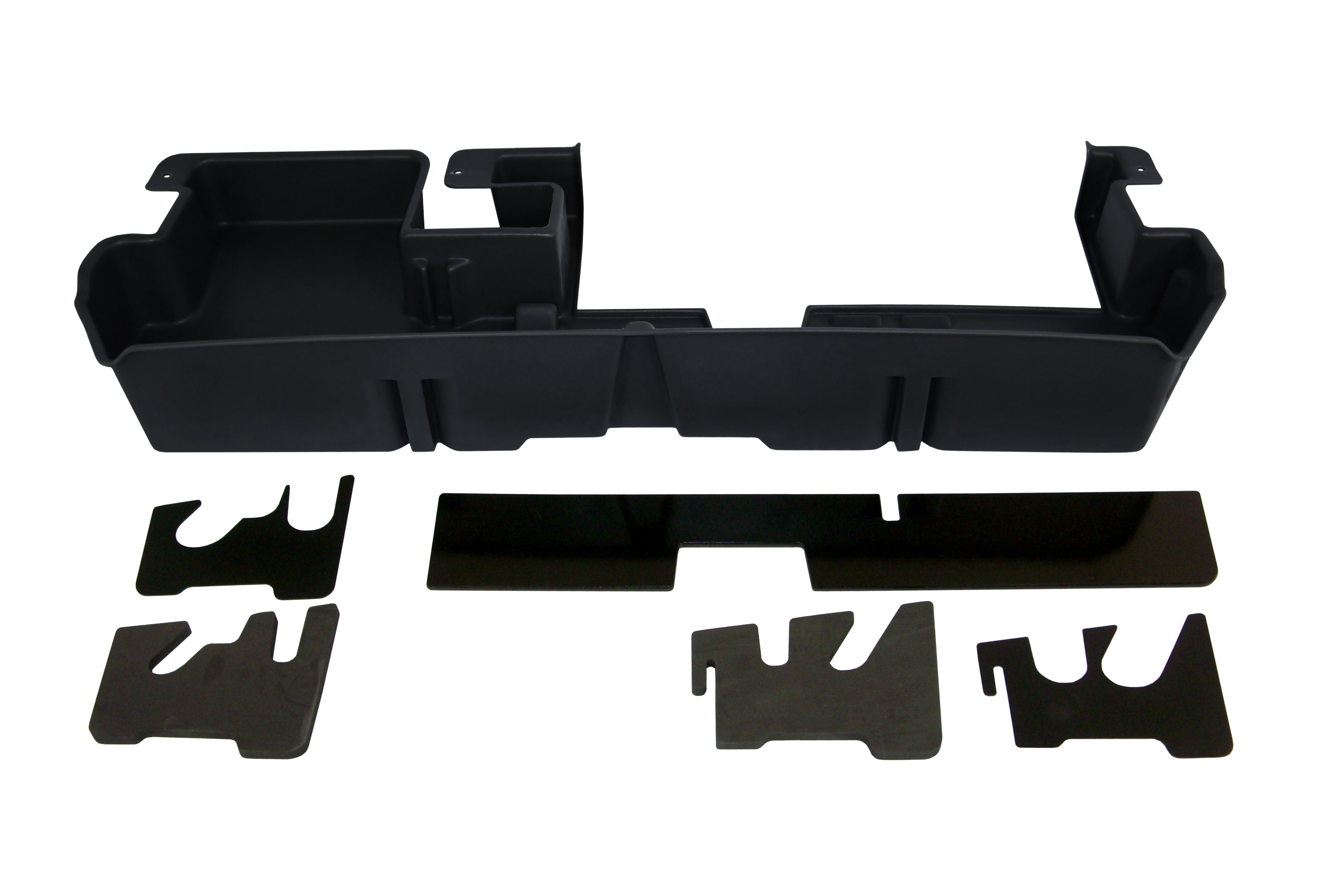 DÜHA Under Seat Storage fits 2007-2021 Toyota Tundra Double Cab with Factory Subwoofer | Black Heavy-Duty Back Seat Organizer