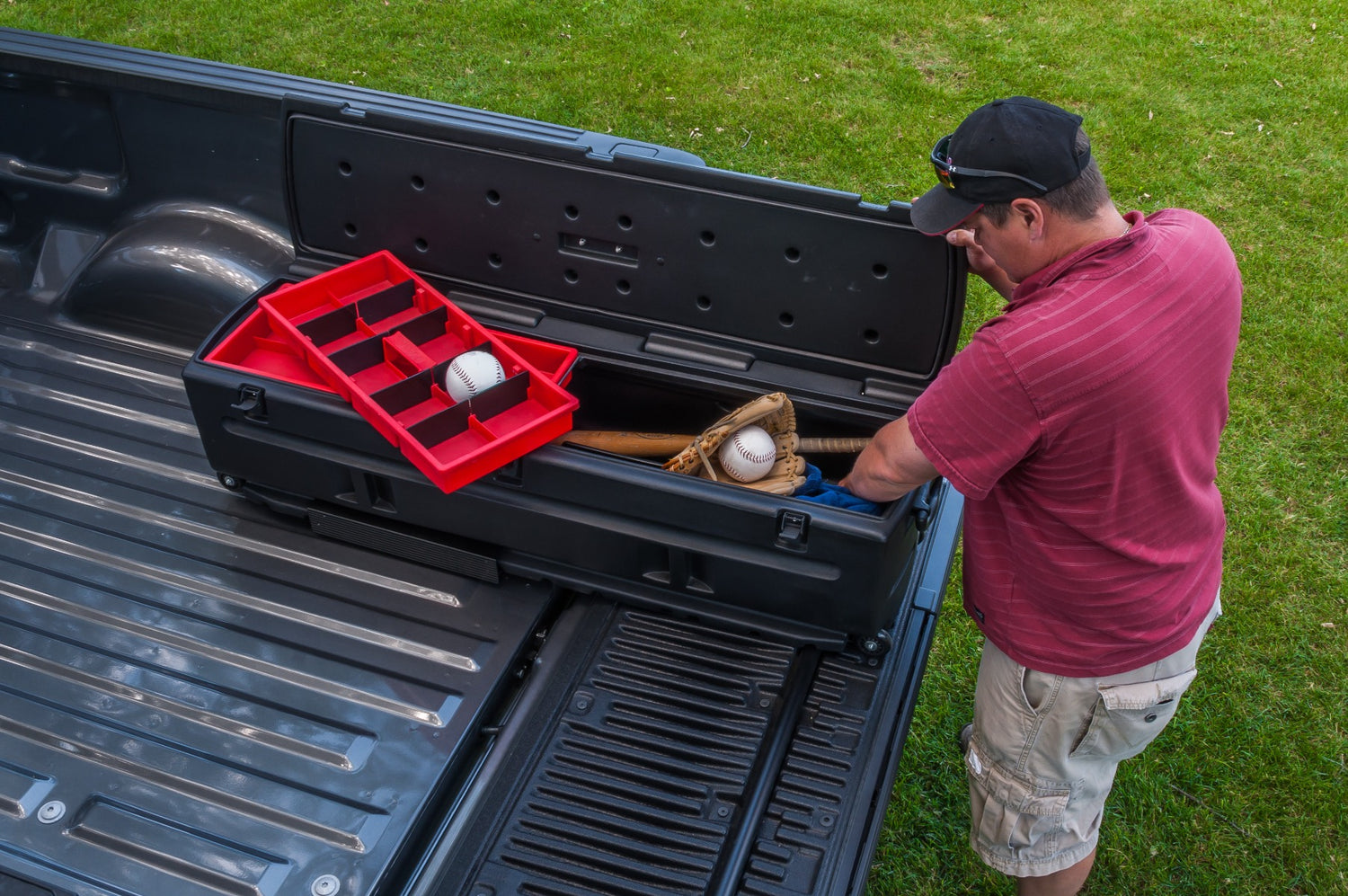 DÜHA Tote Gun and Gear Truck Storage Box | Heavy-Duty, Portable Rolling Toolbox or Gun Case for SUV&