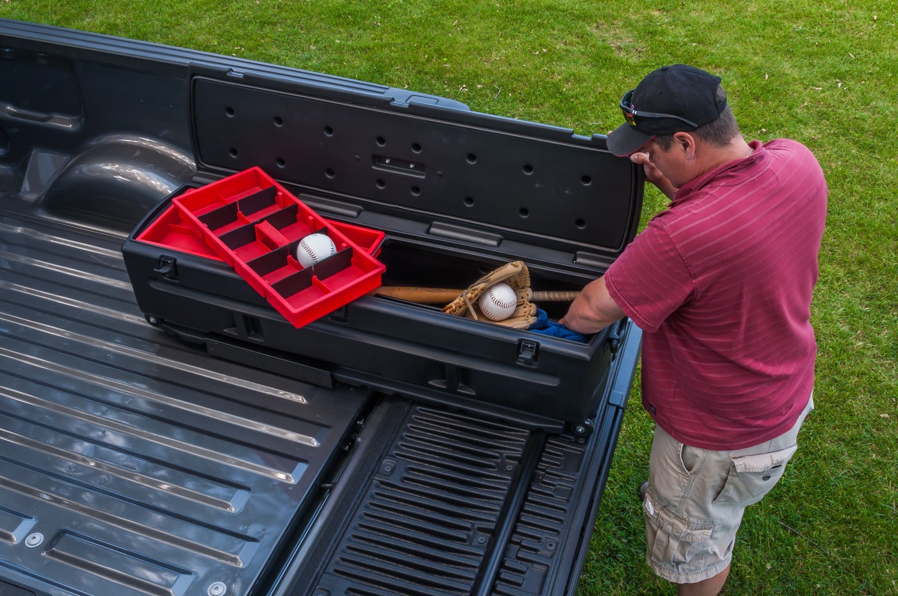 DÜHA Tote Gun and Gear Truck Storage Box | Heavy-Duty, Portable Rolling Toolbox or Gun Case for SUV&