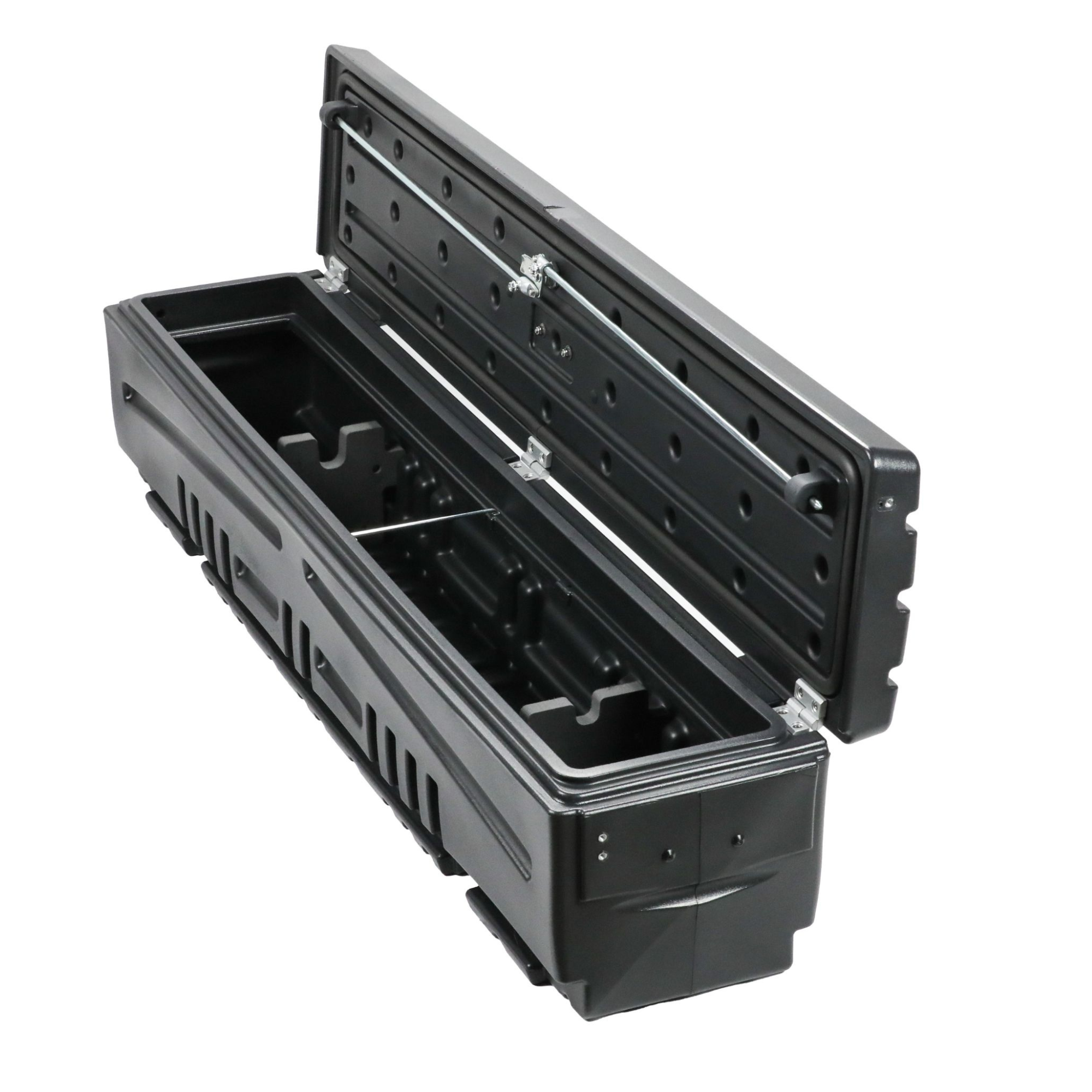 DÜHA Side Toolbox and Gear Storage "Humpstor" fits Open Beds, Under Most Tonneaus, and Toppers with Side Open Windows | Black Heavy-Duty Side Tool Box, Includes Mounting Hardware and Dividers