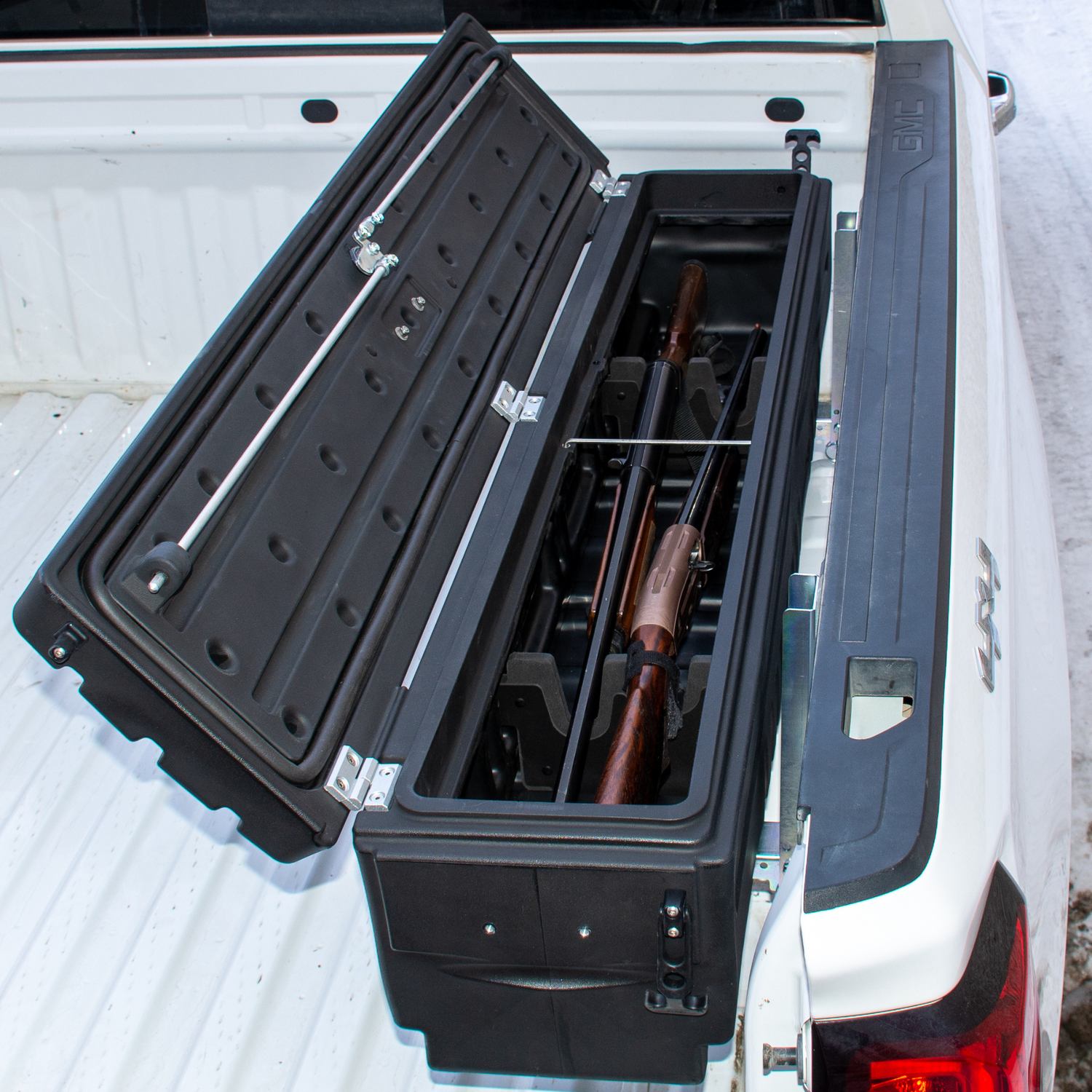 DÜHA Side Toolbox and Gear Storage "Humpstor" fits Open Beds, Under Most Tonneaus, and Toppers with Side Open Windows | Black Heavy-Duty Side Tool Box, Includes Mounting Hardware and Dividers