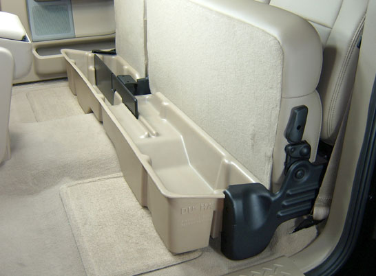 DÜHA Under Seat Storage fits 2004-2008 Ford F150 SuperCab & SuperCrew | Black Heavy-Duty Back Seat Organizer, Includes 2-Piece Dividers