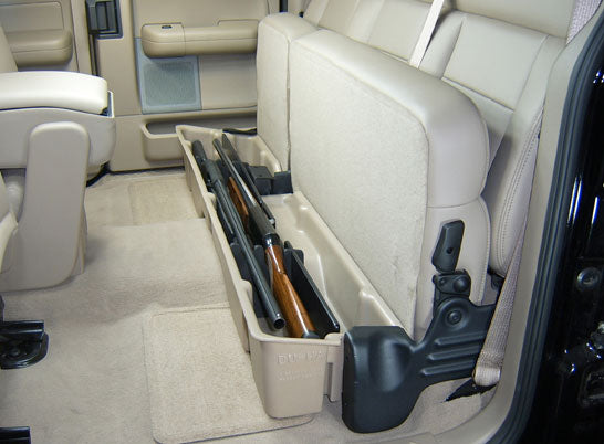 DÜHA Under Seat Storage fits 2004-2008 Ford F150 SuperCab & SuperCrew | Black Heavy-Duty Back Seat Organizer, Includes 2-Piece Dividers