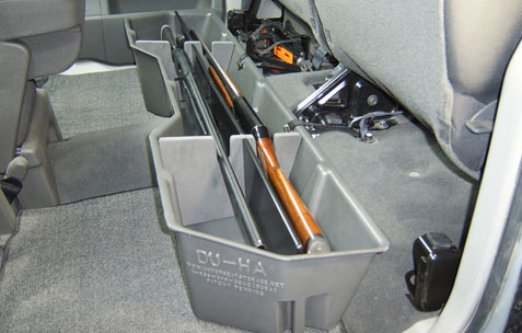 DÜHA Under Seat Storage fits 2004-2024 Nissan Titan King Cab & Crew Cab | Heavy-Duty Back Seat Multi Tool Organizer, Includes 2-Piece Dividers