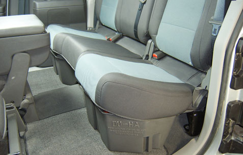 DÜHA Under Seat Storage fits 2004-2024 Nissan Titan King Cab & Crew Cab | Heavy-Duty Back Seat Multi Tool Organizer, Includes 2-Piece Dividers