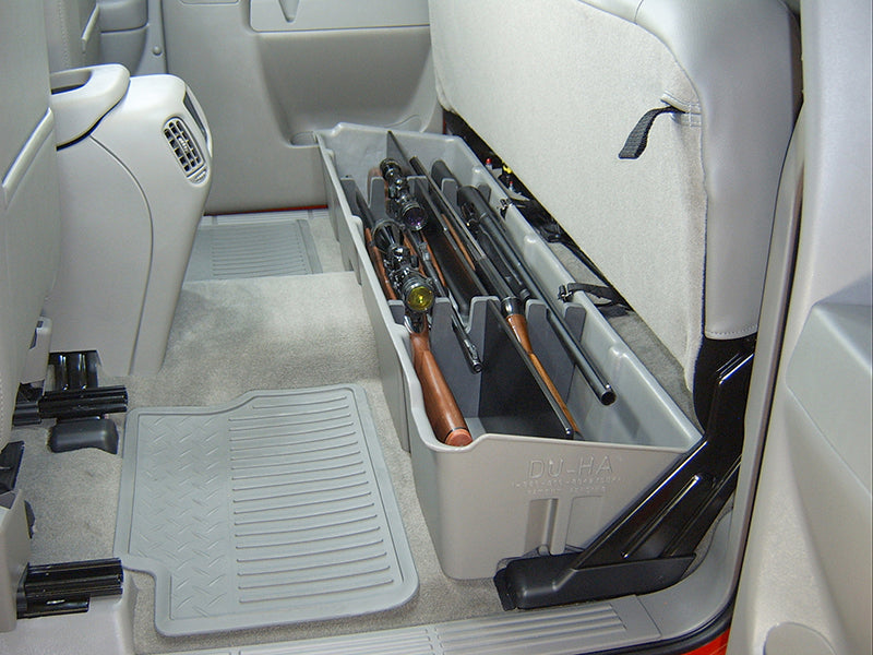 DÜHA under-seat storage installed in a 1999-2007 Chevy Silverado / GMC Sierra Extended Cab (Classic)
