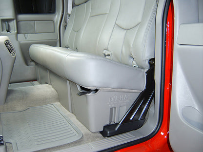 DÜHA under-seat storage installed in a 1999-2007 Chevy Silverado / GMC Sierra Extended Cab (Classic)