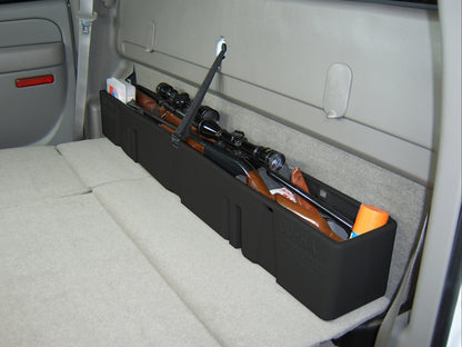 DÜHA behind-the-seat storage installed in a 2000-2007 Chevy Silverado / GMC Sierra HD Crew Cab