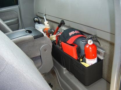 DÜHA behind-the-seat storage installed in a 1999-2007 Chevy Silverado / GMC Sierra Regular Cab (Classic)