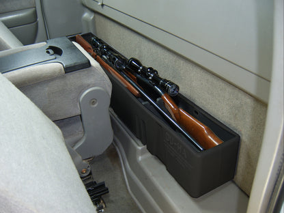 DÜHA behind-the-seat storage installed in a 1999-2007 Chevy Silverado / GMC Sierra Regular Cab (Classic)