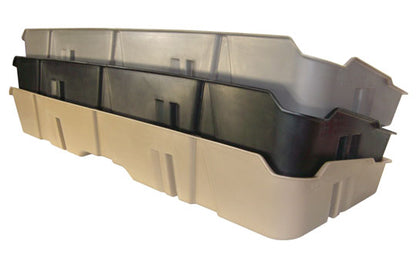 DÜHA under-seat storage installed in a 2007-2014 Chevy Silverado / GMC Sierra Crew Cab
