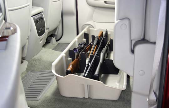 DÜHA under-seat storage installed in a 2007-2014 Chevy Silverado / GMC Sierra Crew Cab