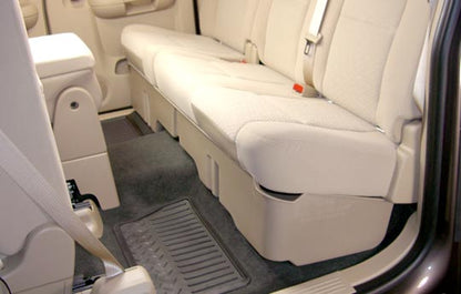 DÜHA under-seat storage installed in a 2007-2013 Chevy Silverado / GMC Sierra Extended Cab