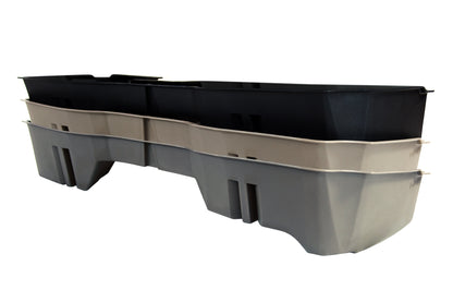 DÜHA under-seat storage installed in a 2014-2019 Chevy Silverado / GMC Sierra Double Cab