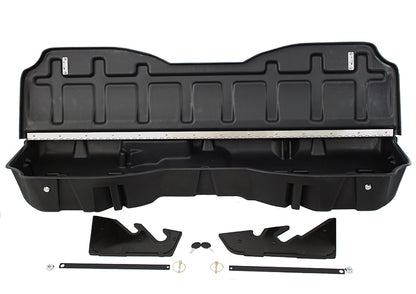 DÜHA lockable under-seat storage installed in a 2014-2019 Chevy Silverado / GMC Sierra Crew Cab