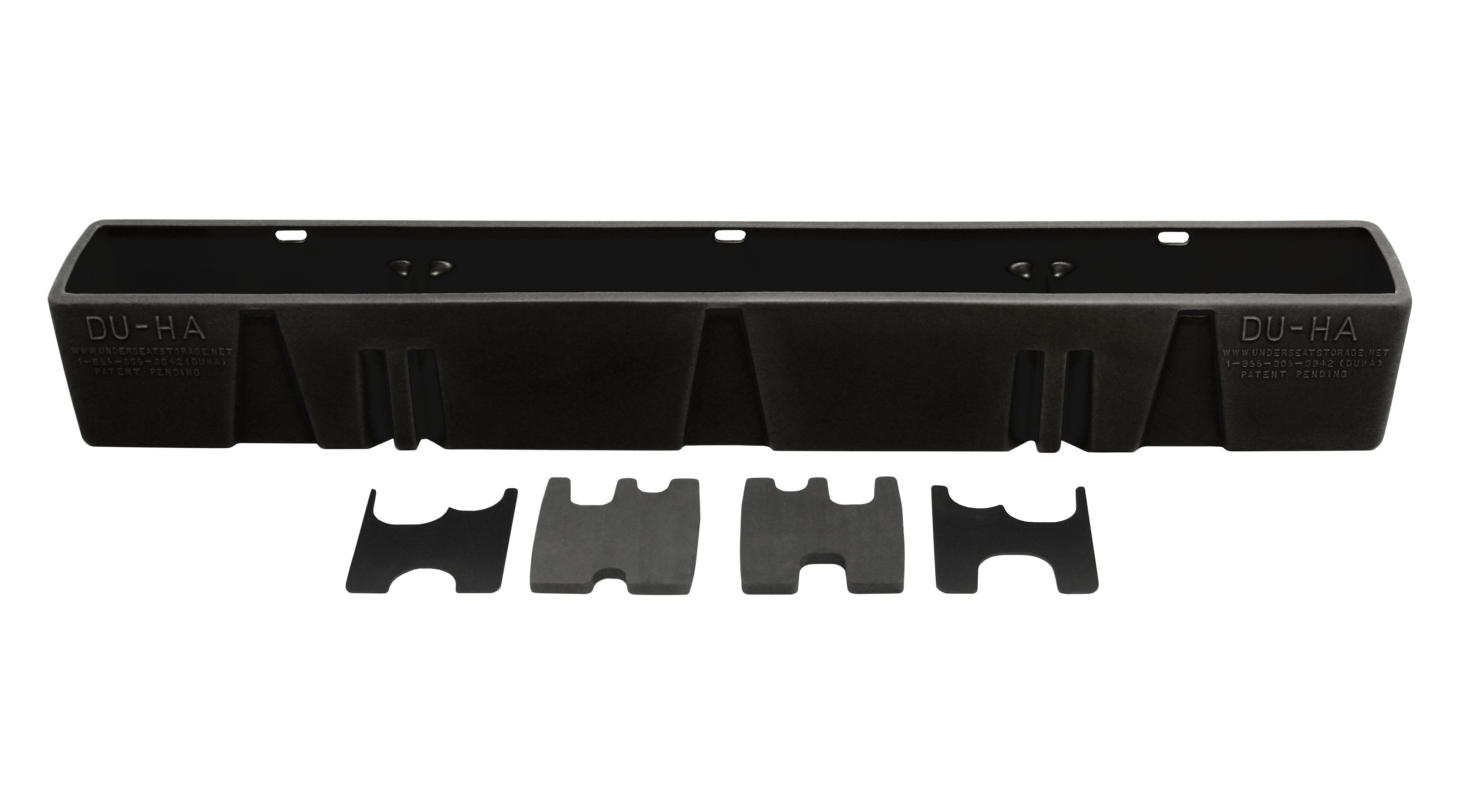 DÜHA behind-the-seat storage installed in a 2000-2007 Ford F-250-F-550 Super Duty Crew Cab
