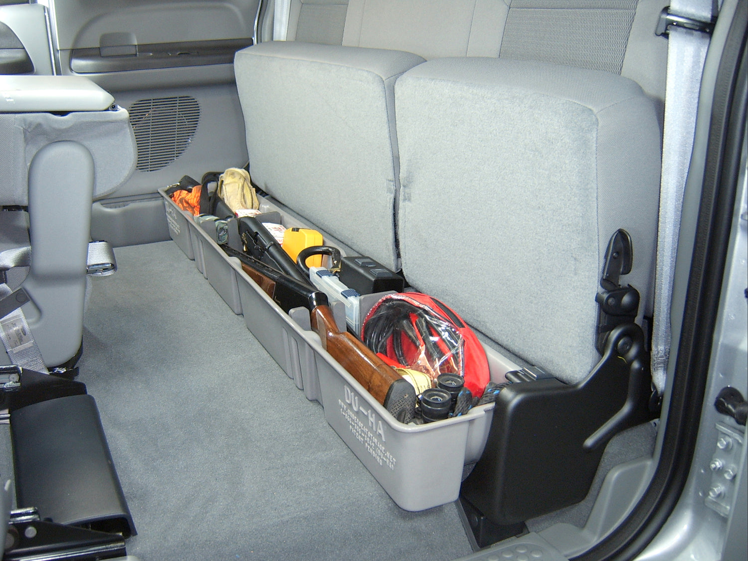 Under Seat Storage for 2000-2016 Ford F-250-F-550 Super Duty SuperCab (No Subwoofer) | DÜHA 