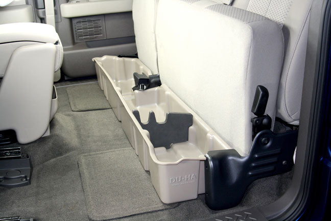 DÜHA Under Seat Storage fits 2009-2014 Ford F150 SuperCab without Factory Subwoofer - Heavy-Duty Back Seat Organizer