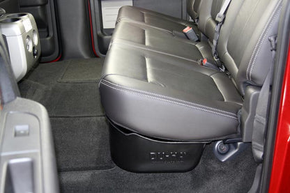 DÜHA Under Seat Storage fits 2009-2014 Ford F150 SuperCrew with Factory Subwoofer | Black Heavy-Duty Back Seat Organizer, Includes 2-Piece Dividers