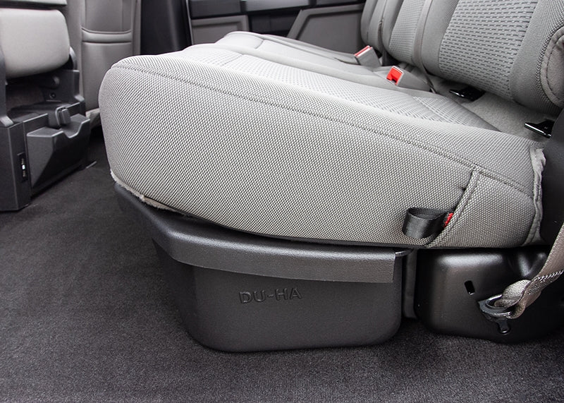 DÜHA Lockable Under Seat Storage Lockbox, Includes 2 Keys for 2015-2024 Ford F150 Super Crew Cab &amp; 2017-2024 F250 F350 F450 F550 Super Duty Crew Cab