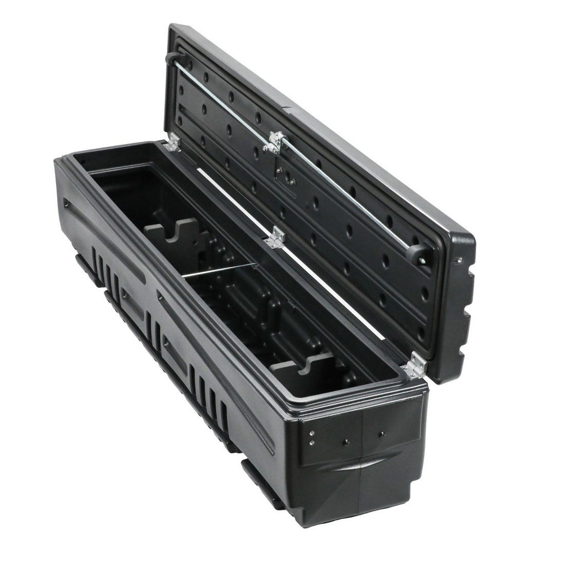 DÜHA Side Tool Box Gun and Gear Storage &quot;Humpstor&quot; fits Open Beds, Under Most Tonneaus, and Toppers with Side Open Windows | Black Heavy-Duty Side Tool Box, Includes Mounting Hardware and Dividers