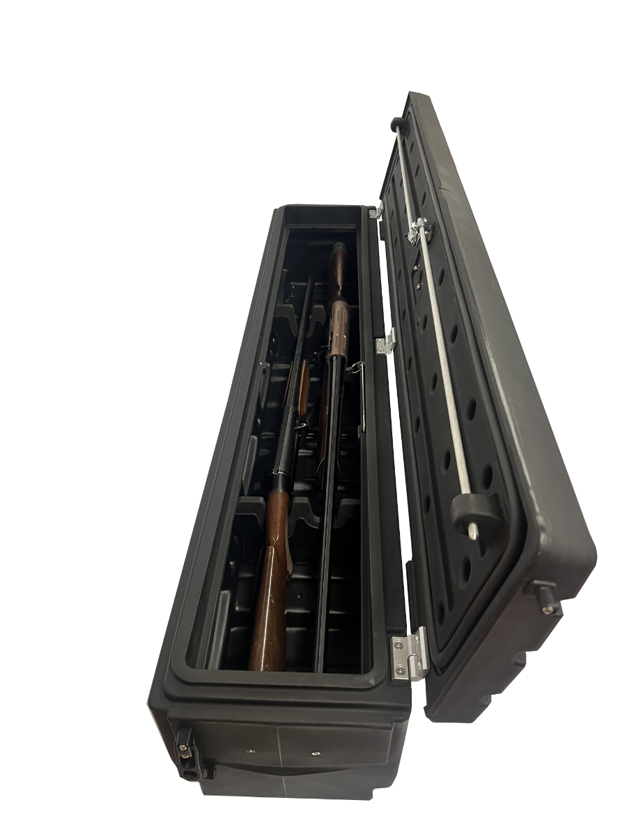 DÜHA Side Tool Box Gun and Gear Storage &quot;Humpstor&quot; fits Open Beds, Under Most Tonneaus, and Toppers with Side Open Windows | Black Heavy-Duty Side Tool Box, Includes Mounting Hardware and Dividers