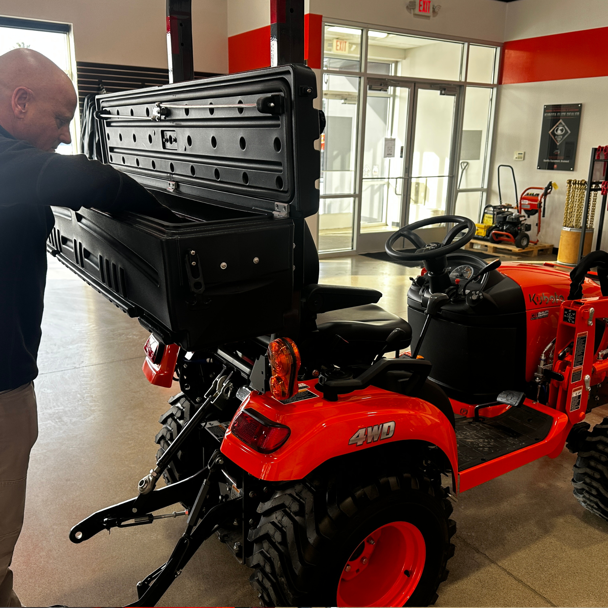 DÜHA ROPS Tractor Mounted Toolbox fits a 2017-2025 Kubota BX1880, BX2380, and BX2680