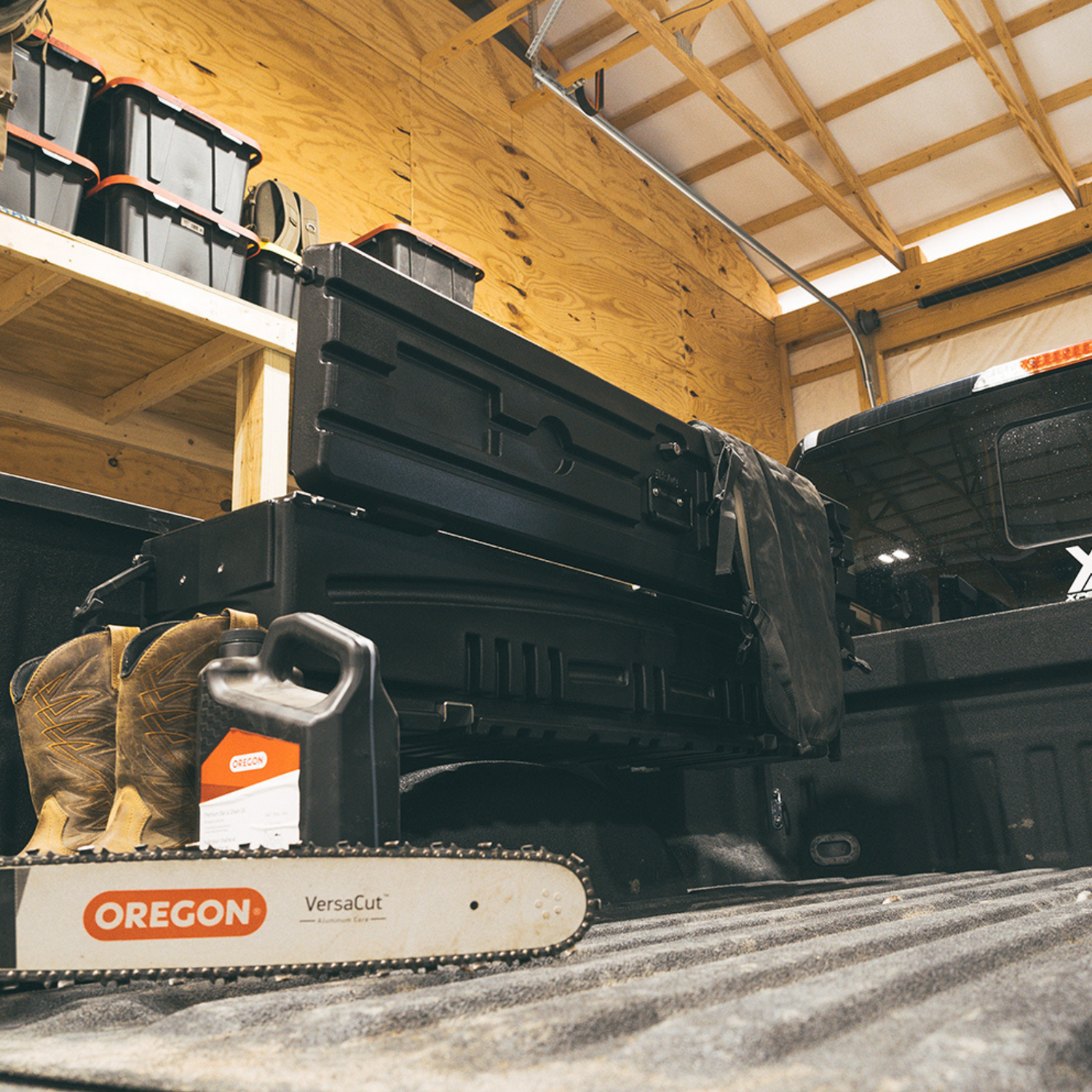 DÜHA Side Toolbox and Gear Storage &quot;Humpstor&quot; fits Open Beds, Under Most Tonneaus, and Toppers with Side Open Windows | Black Heavy-Duty Side Tool Box, Includes Mounting Hardware and Dividers